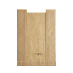 Sac papier kraft brun à fenêtre microperforée 180x40mm H220mm - 1000 unités
