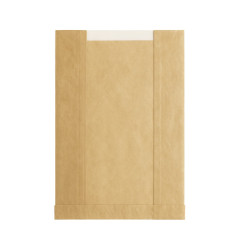 Sac papier kraft brun à fenêtre microperforée 220x110mm H350mm - 1000 unités