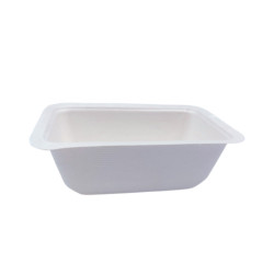 Barquette scellable pulpe laminée PLA  - 375 ml - 13,7 cm x 9,5 cm x 4,5 cm - 100 unités
