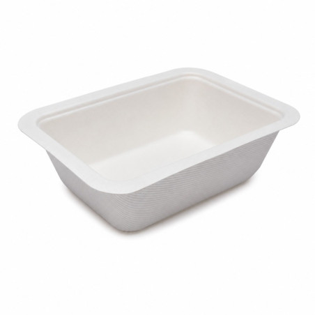 Barquette scellable pulpe laminée PLA 137x95mm H45mm 375ml - 100 unités