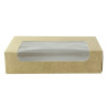 Boite carton kraft laminé à fenêtre 19 x 11,3 x 4,4 cm - 50 unités