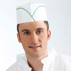 Calot papier à lisière papier vert  L275x80 mm - 100 unités