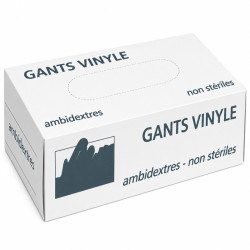 Gant vinyle micro-poudré taille XL 5,2 gr - Conforme à la règlementation REACH 240x115mm - 100 unités