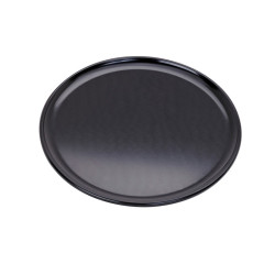 plateau/assiette noir pour pizza en aluminium anodisé Ø228mm H8 mm - 12 unités
