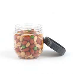 Bokolock pot 750 ml pet avec couvercle gris 100x110mm - 24 unités