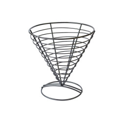 Porte cône rond métal noir Diam: 17,5 cm 17,5 x 18,5 cm - 6 unités