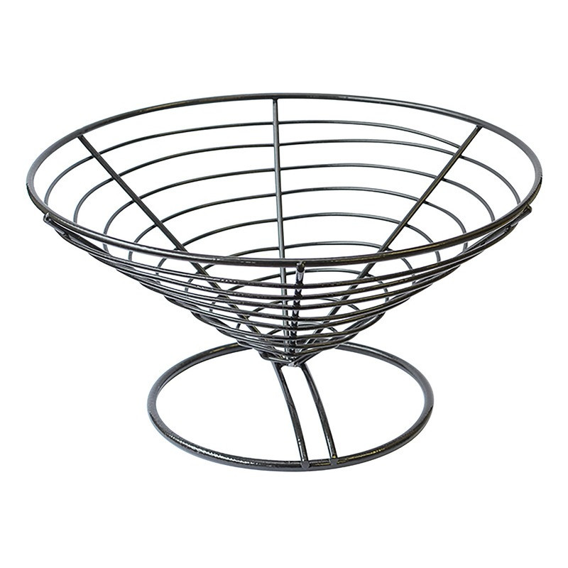 Panier evasé métal noir Diam: 23 cm 23 x 12,5 cm - 6 unités