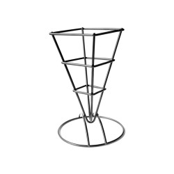 Porte cône carré métal noir 9,2 x 6,4 x 13 cm - 6 unités