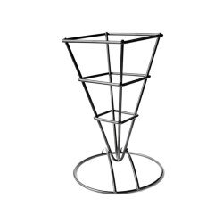 Porte cône carré métal noir 6,6 x 6,6 x 17 cm - 6 unités