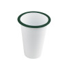 Enamel gobelet emaillé blanche /bord vert 400ml - diam.90mm h90mm - 12 unités