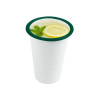 Enamel gobelet emaillé blanche /bord vert 400ml - diam.90mm h90mm - 12 unités