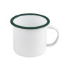 Enamel mug acier emaillé blanche /bord vert 350ml - diam.100mm h75mm - 12 unités
