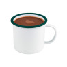 Enamel mug acier emaillé blanche /bord vert 350ml - diam.100mm h75mm - 12 unités