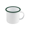 Enamel mug acier emaillé blanche /bord vert 500ml - diam.120mm h90mm - 12 unités