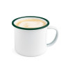 Enamel mug acier emaillé blanche /bord vert 500ml - diam.120mm h90mm - 12 unités