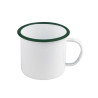 Enamel mug acier emaillé blanche /bord vert 750ml - diam.130mm h100mm - 12 unités