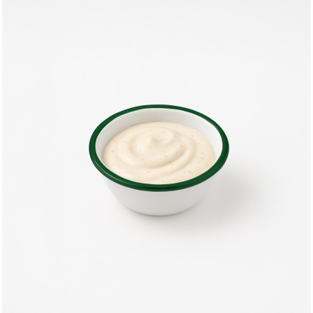 Enamel bol profond acier emaillé blanche /bord vert  470ml - diam.140mm h70mm - 12 unités