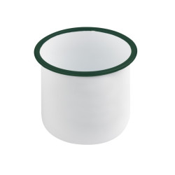 Enamel delipotacier emaillé blanche /bord vert 1200ml - diam.120mm h120mm - 12 unités