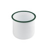 Enamel delipotacier emaillé blanche /bord vert 730ml - diam.100mm h100mm - 12 unités