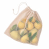 Sac en filet coton naturel avec fermeture en cordelette 300mm H340mm - 50 unités