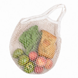 Filet de courses en coton naturel avec anses 10x400mm H400mm - 24 unités