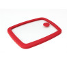 Couvercle GN 1/2 verre trempé et silicone avec 2 bouchons silicone  325x265mm H17mm - 6 unités