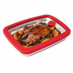 Couvercle GN 1/2 verre trempé et silicone avec 2 bouchons silicone  325x265mm H17mm - 6 unités