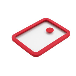 Couvercle GN 1/8 verre trempé et silicone avec 2 bouchons silicone  160,5x131mm H17mm - 6 unités