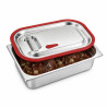 Couvercle 1/2 silicone inox 325x265mm H15mm - 6 unités
