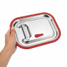 Couvercle 1/2 silicone inox 325x265mm H15mm - 6 unités