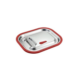 Couvercle 1/3 silicone inox 325x176mm H15mm - 6 unités