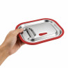 Couvercle 1/3 silicone inox 325x176mm H15mm - 6 unités