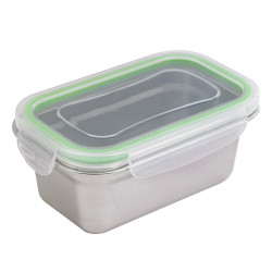 Noxbox boite repas rectangulaire inox avec couvercle pp 620ml - 6 unités