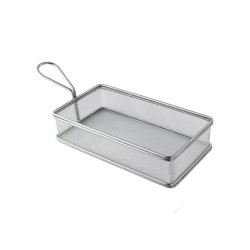 Grand panier friteuse métal rectangulaire  220x120mm H50mm - 6 unités