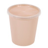 Bol Reemp pp beige avec  couvercle transparent  - 1000 ml - 12 cm x 12 cm x 12,5 cm. - 50 unités