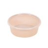 Bol Reemp beige en plastique PP avec couvercle transparent  300ml Ø120mm - 50 unités