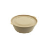 Bol rond pp beige Reemp avec couvercle attache  - 180 ml - 10,2 cm x 10,2 cm x 3,6 cm. - 100 unités