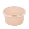 Bol Reemp pp beige avec  couvercle transparent  - 225 ml - 9,8 cm x 9,8 cm x 4,9 cm. - 50 unités