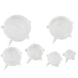 Set de 6 couvercles réutilisable en silicone Ø205mm 195x195, H30 mm - 10 unités