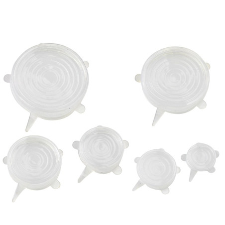Set de 6 couvercles réutilisable en silicone Ø205mm 195x195, H30 mm - 10 unités