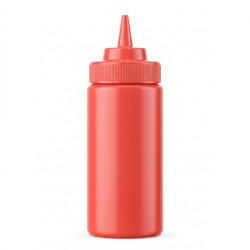 Squeezer souple rouge 1 embout, plastique BPA free  H185mm 230ml - 6 unités