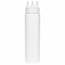 Squeezer souple transparent 3 embouts,  plastique BPA free  H295mm 920ml - 6 unités