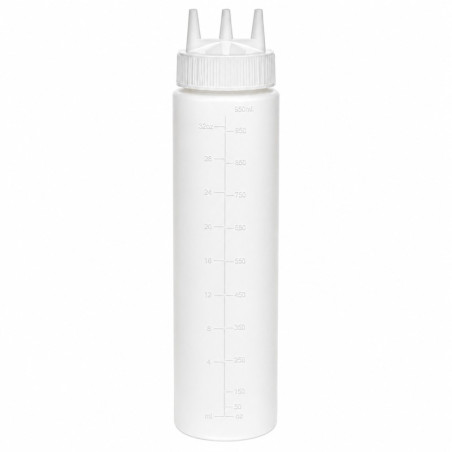 Squeezer souple transparent 3 embouts,  plastique BPA free  H295mm 920ml - 6 unités