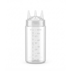 Squeezer souple transparent 3 embouts, plastique BPA free  H185mm 230ml - 6 unités