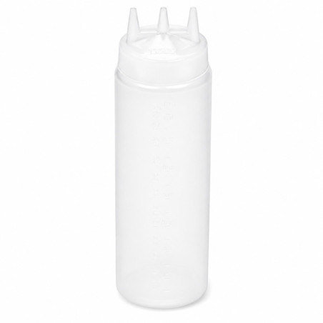 Squeezer souple transparent 3 embouts, plastique BPA free  H195mm 350ml - 6 unités
