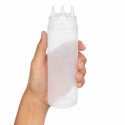 Squeezer souple transparent 3 embouts, plastique BPA free  H195mm 350ml - 6 unités