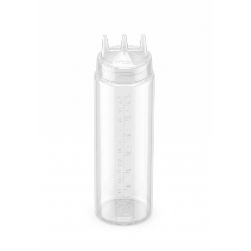 Squeezer souple transparent 3 embouts, plastique BPA free  H195mm 420ml - 6 unités