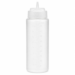 Squeezer souple transparent 1 embout, plastique BPA free  H195mm 350ml - 6 unités
