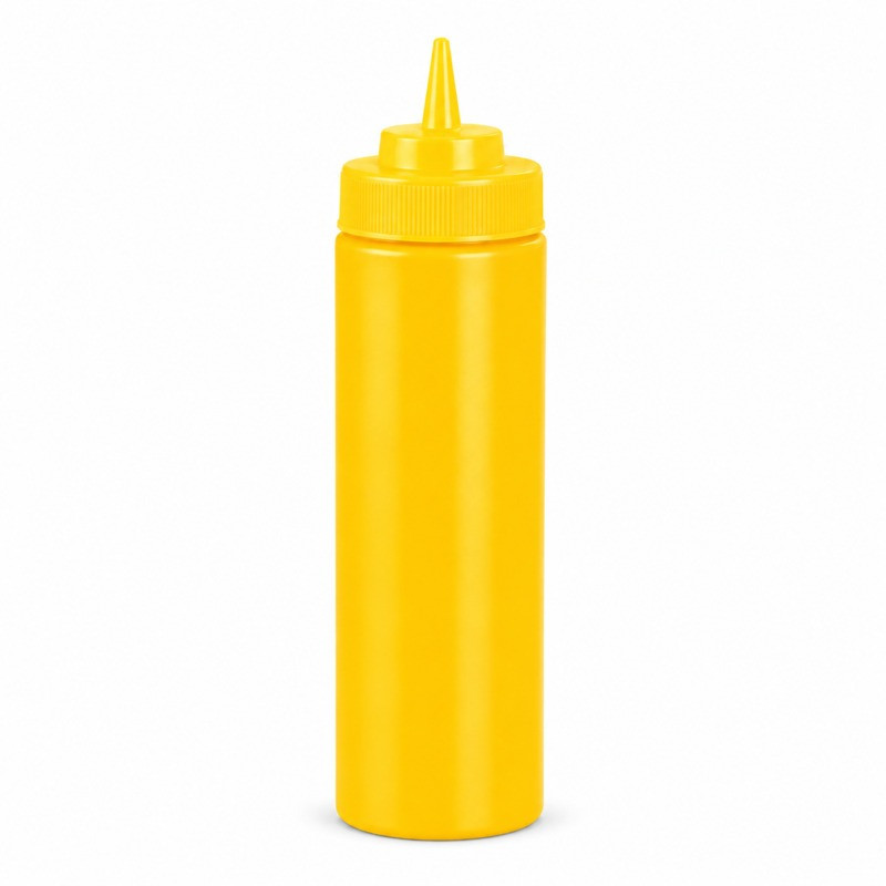 Squeezer souple jaune 1 embout, plastique BPA free  H195mm 350ml - 6 unités