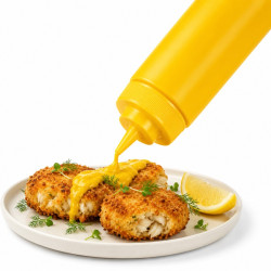 Squeezer souple jaune 1 embout, plastique BPA free  H195mm 350ml - 6 unités